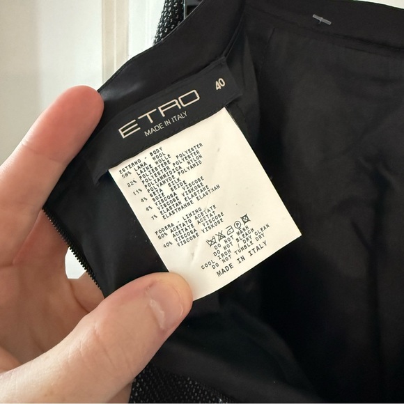 Women’s Etro Pencil Skirt Size 40 Color Black Grey - Picture 4 of 4